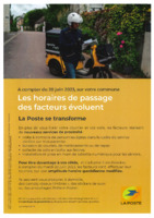 EVOLUTION DES HORAIRES DE PASSAGE DU FACTEUR